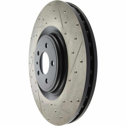 StopTech 13-14 Ford Mustang Slotted & Drilled Left Front Rotor 127.61106CL