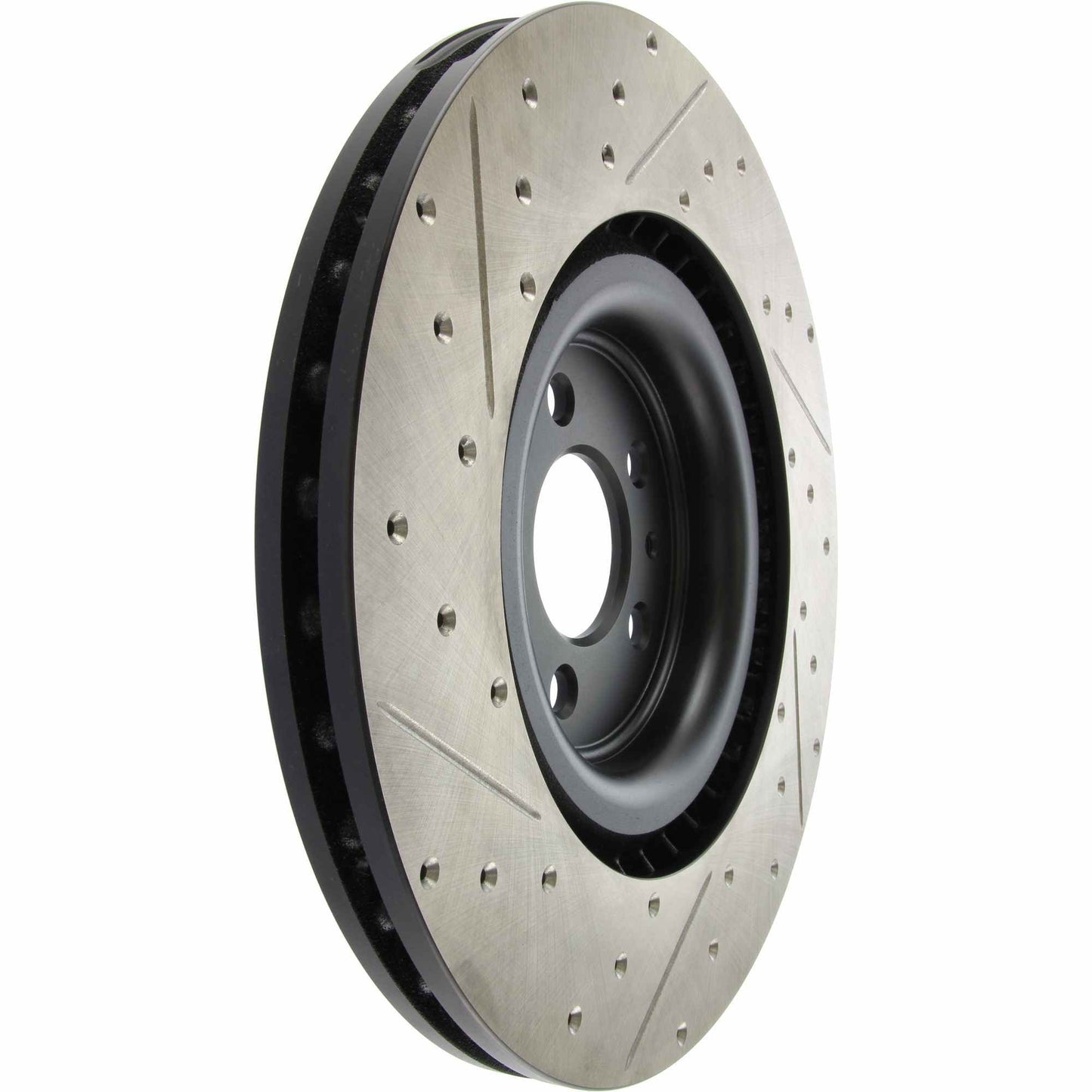 StopTech 13-14 Ford Mustang Slotted & Drilled Left Front Rotor 127.61106CL