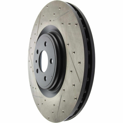 StopTech 13-14 Ford Mustang Slotted & Drilled Right Front Rotor 127.61106CR