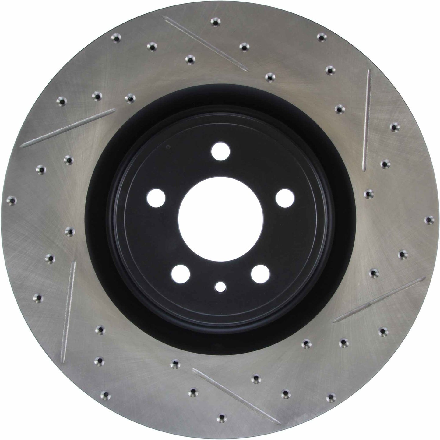 StopTech 13-14 Ford Mustang Shelby GT500 Front Left Slotted & Drilled Sport Brake Rotor 127.61106L