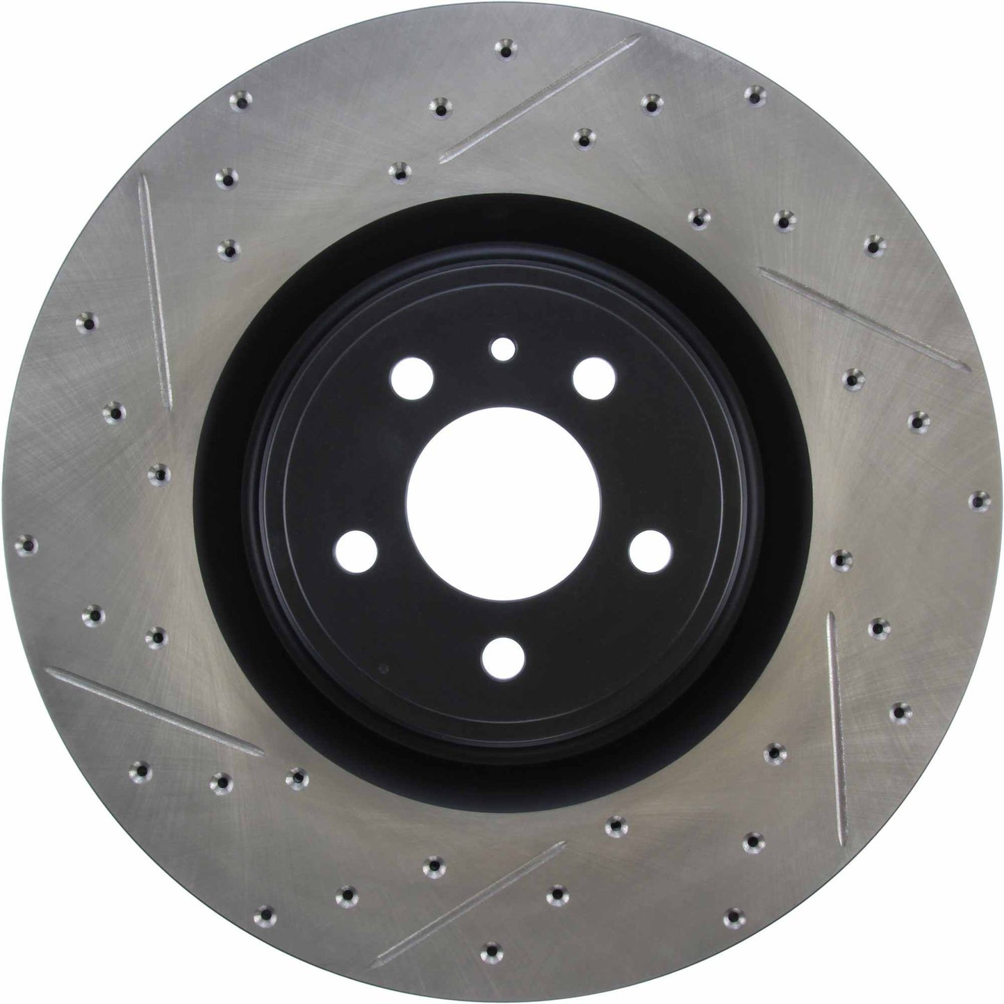 StopTech 13-14 Ford Mustang Shelby GT500 Front Right Slotted & Drilled Sport Brake Rotor 127.61106R