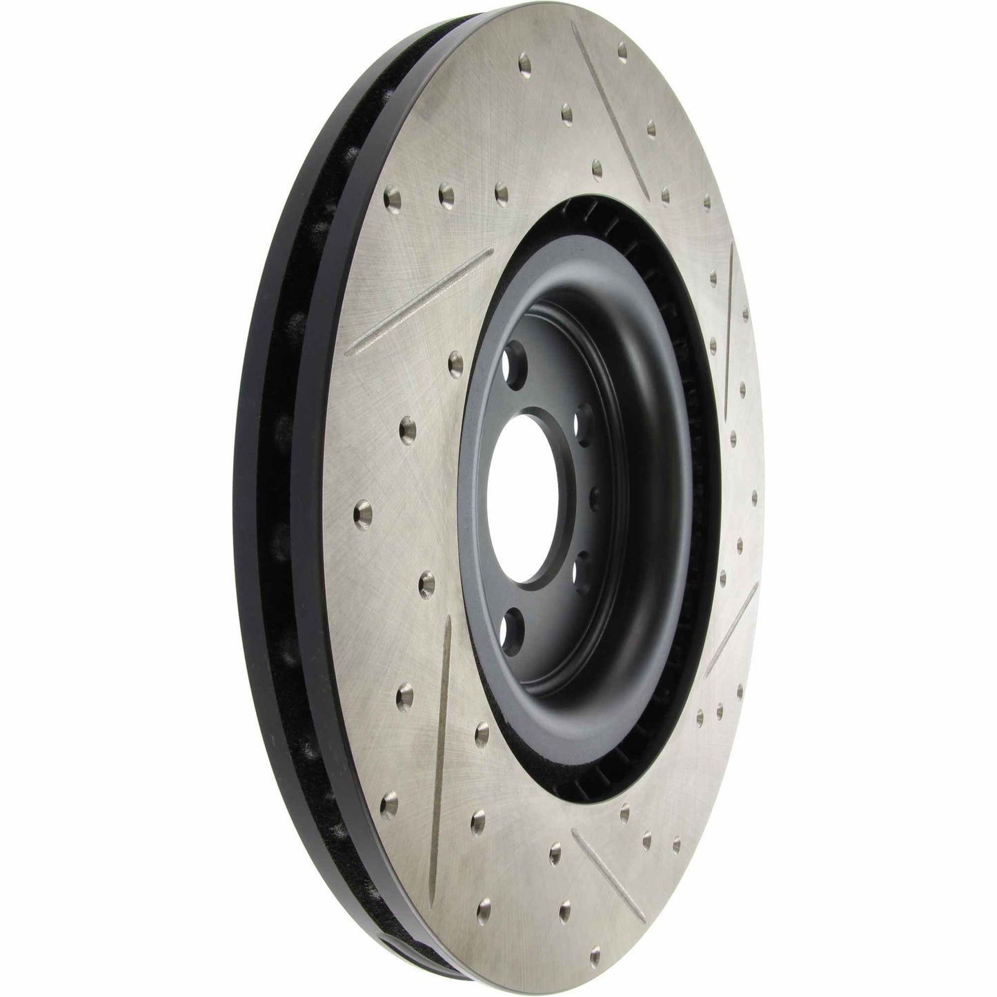 StopTech 13-14 Ford Mustang Shelby GT500 Front Right Slotted & Drilled Sport Brake Rotor 127.61106R