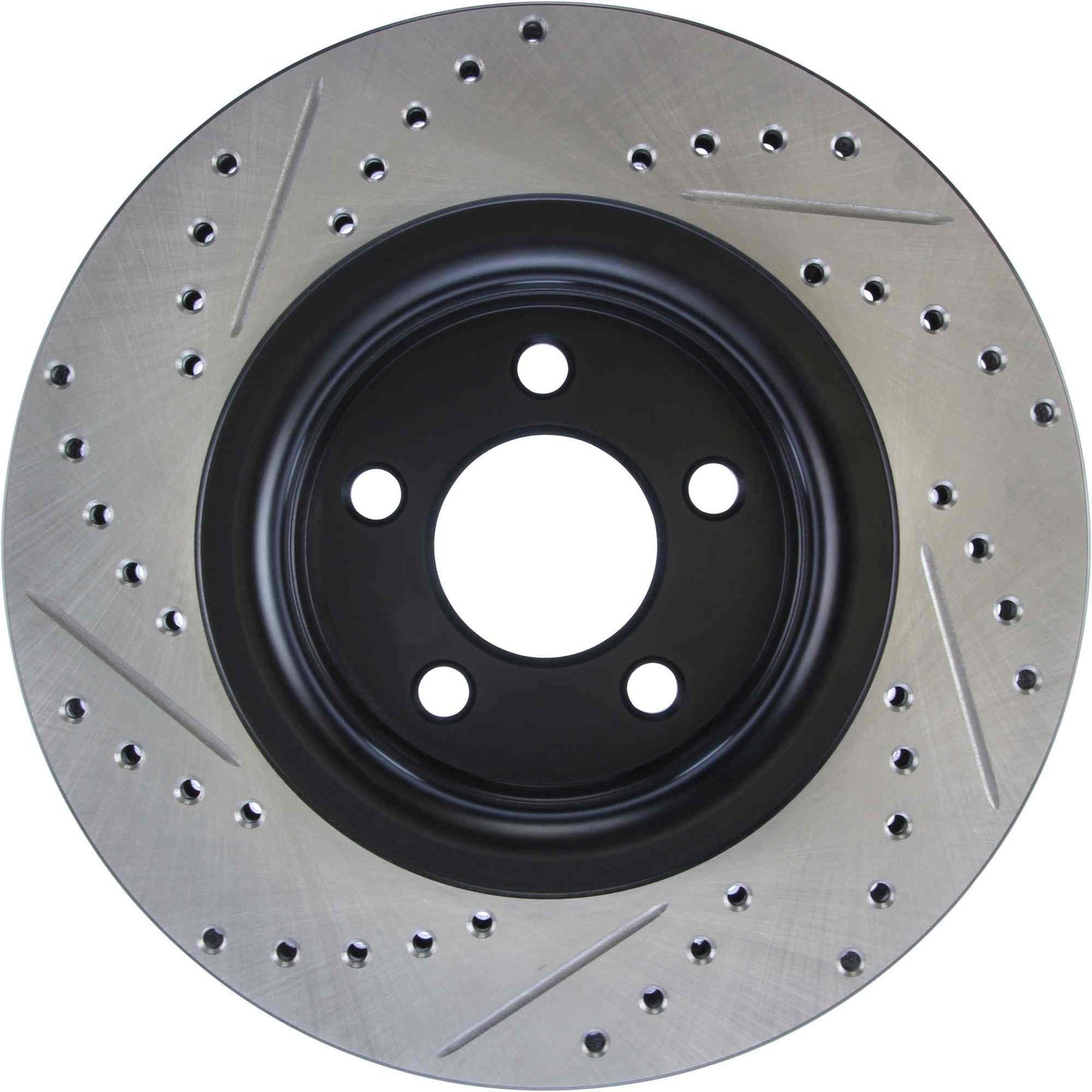 StopTech 15-17 Ford Mustang Sport Slotted & Drilled Left Right Rotor 127.61112L