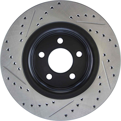 StopTech 15-17 Ford Mustang Sport Slotted & Drilled Left Right Rotor 127.61112L