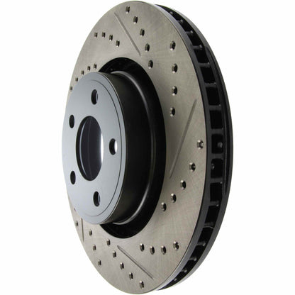 StopTech 15-17 Ford Mustang Sport Slotted & Drilled Left Right Rotor 127.61112L