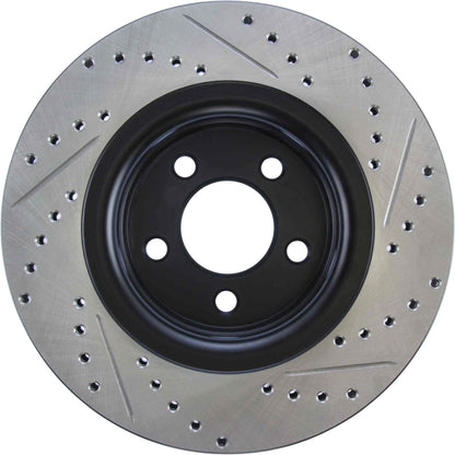 StopTech 15-17 Ford Mustang Sport Slotted & Drilled Front Right Rotor 127.61112R