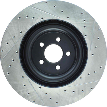 StopTech Sport Drilled/Slotted Brake Rotor; Front Right