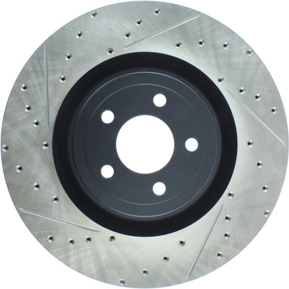 StopTech Sport Drilled/Slotted Brake Rotor; Front Right