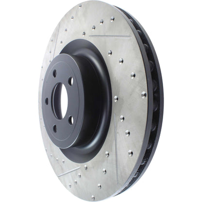 StopTech Sport Drilled/Slotted Brake Rotor; Front Right