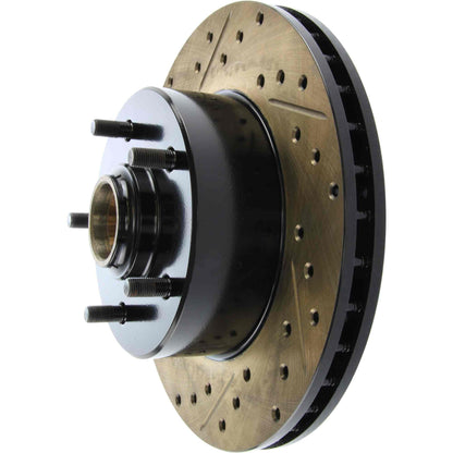 StopTech Sport Drilled/Slotted Brake Rotor; Front Right