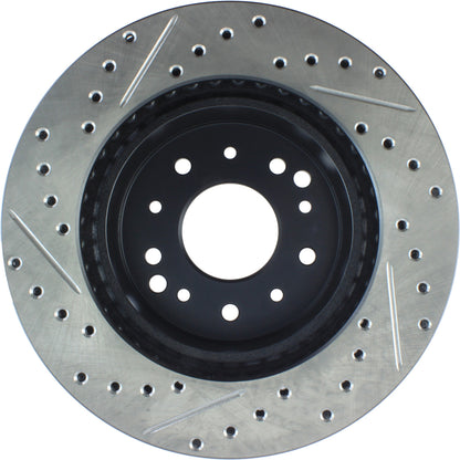 StopTech Sport Drilled/Slotted Brake Rotor;Front And Rear Left