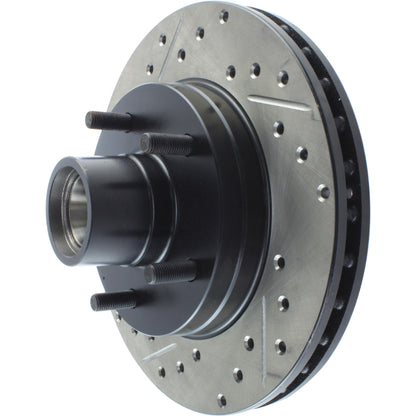 StopTech Sport Drilled/Slotted Brake Rotor; Front Right