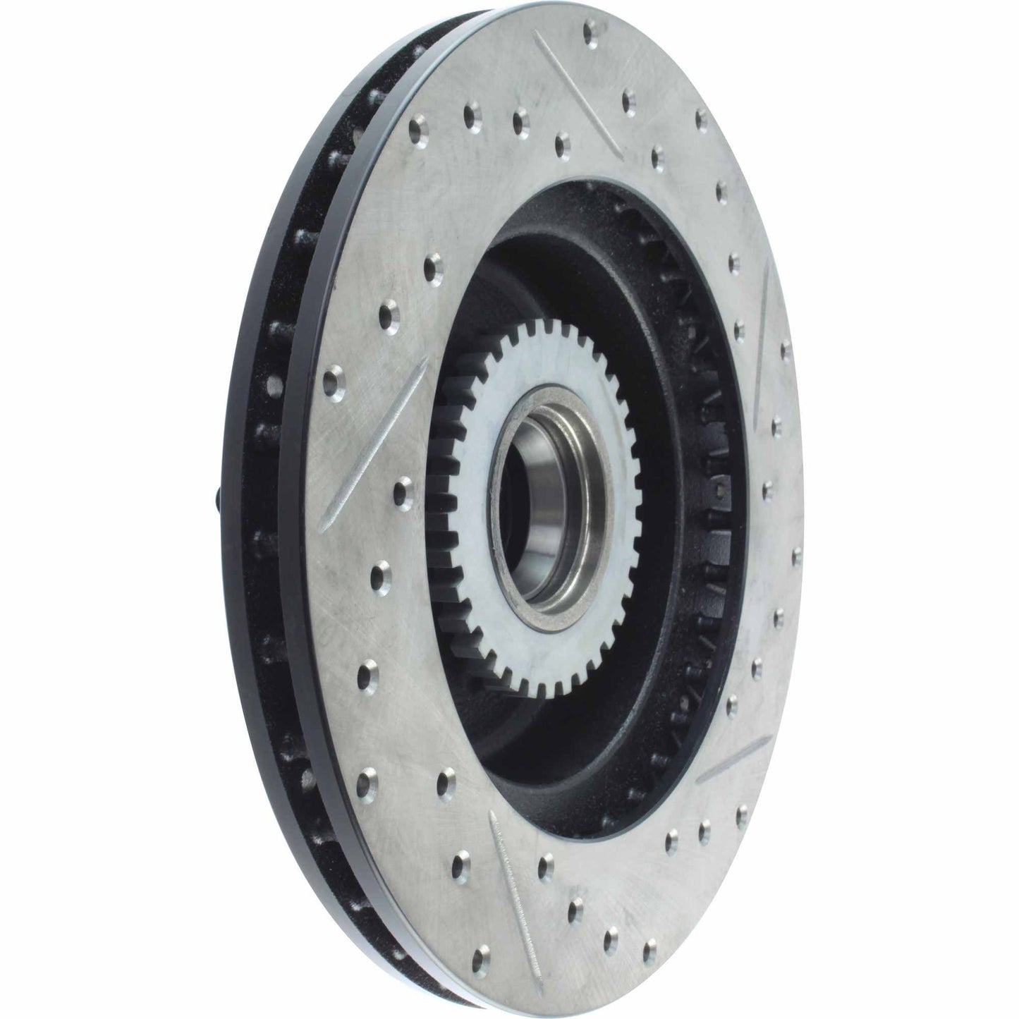 StopTech Sport Drilled/Slotted Brake Rotor; Front Right