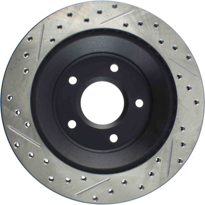 StopTech Sport Drilled/Slotted Brake Rotor; Front Left