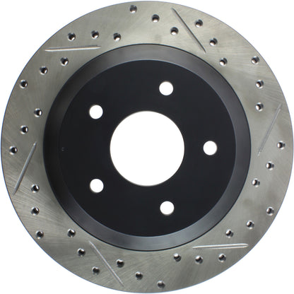 StopTech Sport Drilled/Slotted Brake Rotor; Front Left