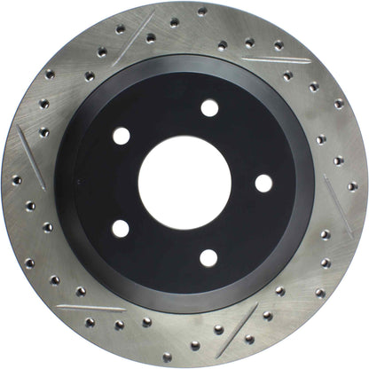 StopTech Sport Drilled/Slotted Brake Rotor; Front Right