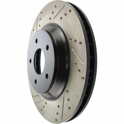 StopTech Sport Drilled/Slotted Brake Rotor; Front Right