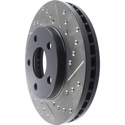 StopTech Sport Drilled/Slotted Brake Rotor; Front Left