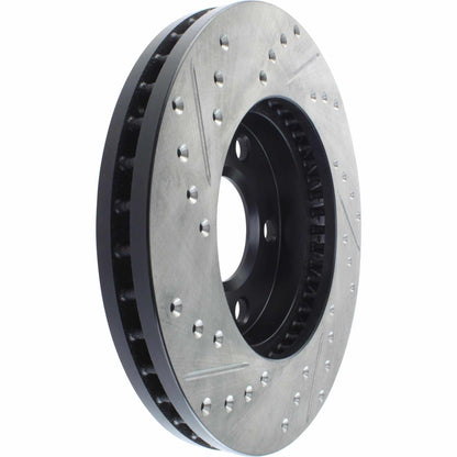 StopTech Sport Drilled/Slotted Brake Rotor; Front Left