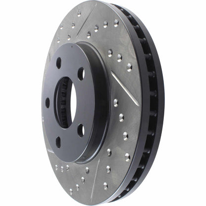 StopTech Sport Drilled/Slotted Brake Rotor; Front Right
