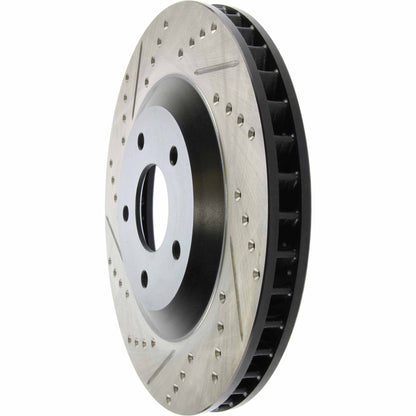 StopTech Sport Drilled/Slotted Brake Rotor; Front Right