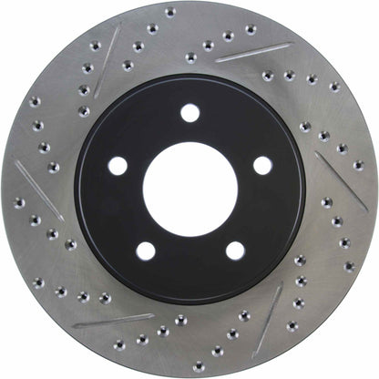 StopTech Sport Drilled/Slotted Brake Rotor; Front Right