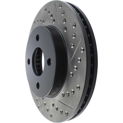StopTech Sport Drilled/Slotted Brake Rotor; Front Left