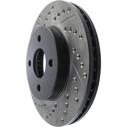 StopTech Sport Drilled/Slotted Brake Rotor; Front Right