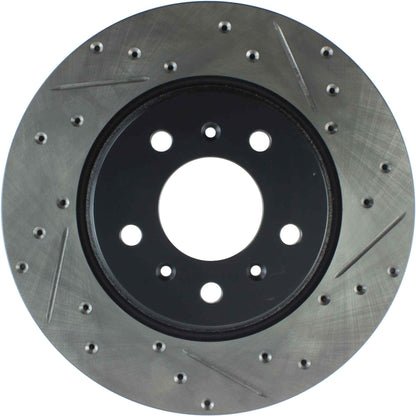 StopTech Sport Drilled/Slotted Brake Rotor; Front Left