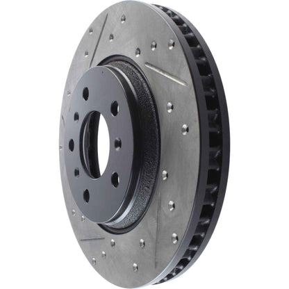 StopTech Sport Drilled/Slotted Brake Rotor; Front Right