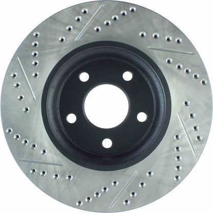 StopTech Sport Drilled/Slotted Brake Rotor; Front Left
