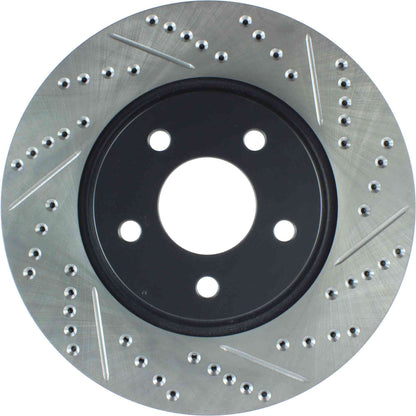 StopTech Sport Drilled/Slotted Brake Rotor; Front Left