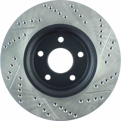 StopTech Sport Drilled/Slotted Brake Rotor; Front Right