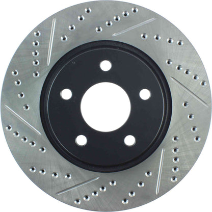 StopTech Sport Drilled/Slotted Brake Rotor; Front Right