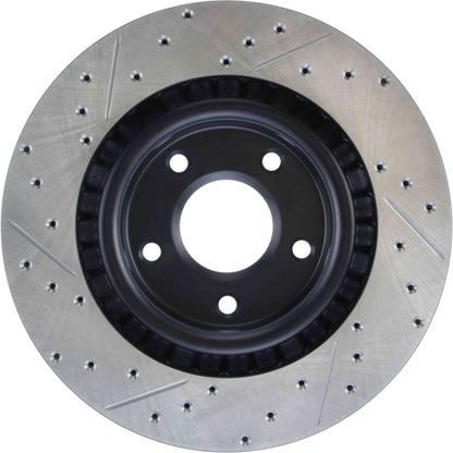 StopTech Sport Drilled/Slotted Brake Rotor; Front Left