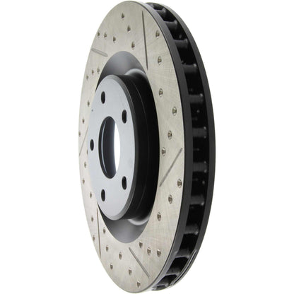 StopTech Sport Drilled/Slotted Brake Rotor; Front Left