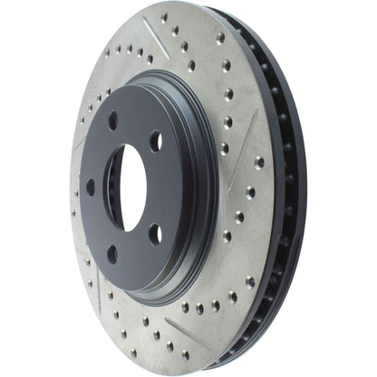 StopTech Sport Drilled/Slotted Brake Rotor; Front Left