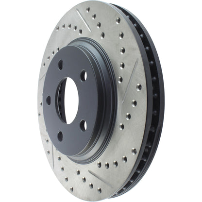 StopTech Sport Drilled/Slotted Brake Rotor; Front Left
