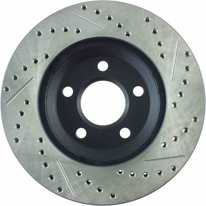 StopTech Sport Drilled/Slotted Brake Rotor; Front Right