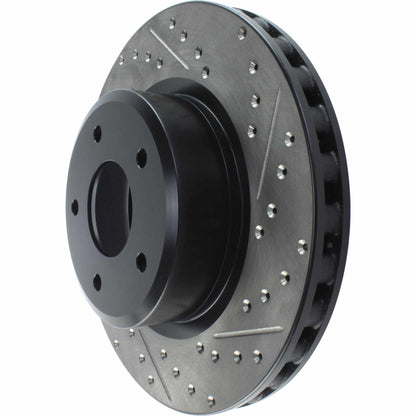 StopTech Sport Drilled/Slotted Brake Rotor; Front Left