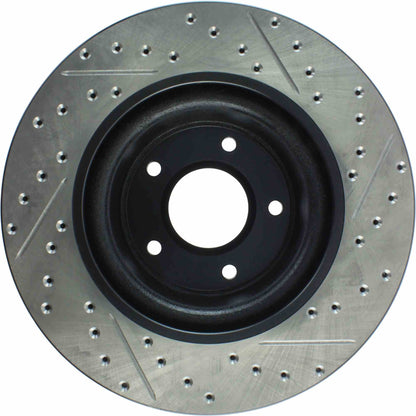 StopTech Sport Drilled/Slotted Brake Rotor; Front Right