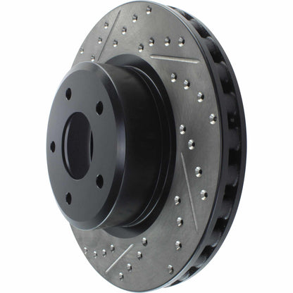 StopTech Sport Drilled/Slotted Brake Rotor; Front Right