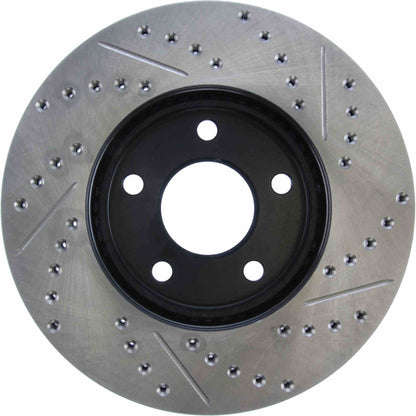 StopTech Sport Drilled/Slotted Brake Rotor; Front Right