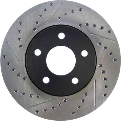 StopTech Sport Drilled/Slotted Brake Rotor; Front Right