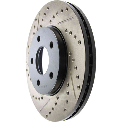StopTech Sport Drilled/Slotted Brake Rotor; Front Right