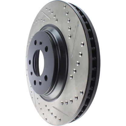StopTech Sport Drilled/Slotted Brake Rotor; Front Left