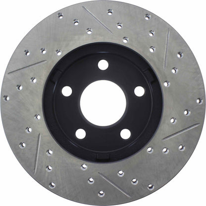 StopTech Sport Drilled/Slotted Brake Rotor; Front Right