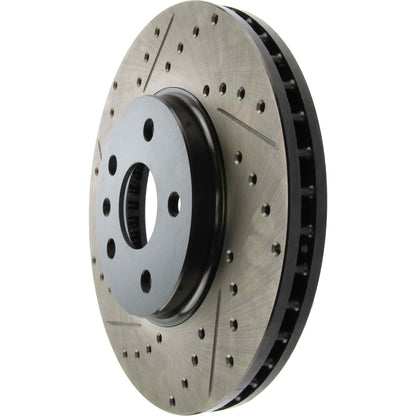 StopTech Sport Drilled/Slotted Brake Rotor; Front Right