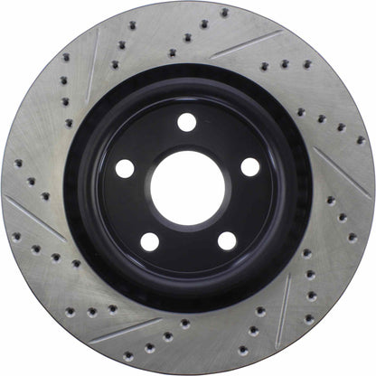 StopTech Sport Drilled/Slotted Brake Rotor; Front Left