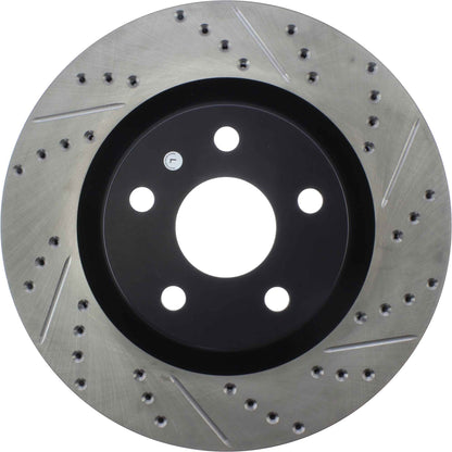 StopTech Sport Drilled/Slotted Brake Rotor; Front Left